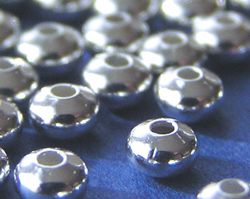  silver plated 3mm x 2mm plain rondelle bead (pp100) 