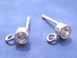  sterling silver 3.5mm cubic zirconia studs, 2.85mm open ring, 8.5mm posts and stamped 925 butterflies 