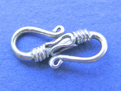  sterling silver 14mm x 6.25mm s clasp with celtic detail, one side of clasp welded closed for a more secure finish 