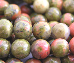  string of unakite 8mm round beads - approx 50 per string 