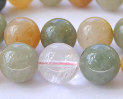  --CLEARANCE--  fancy quartz, 13mm - 13.5mm (slightly variable) round bead 