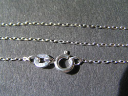  sterling silver 16 inch long with flat cable 1mm links chain stamped 925 