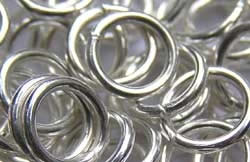  sterling silver 6mm diameter, 18 gauge (approx 1mm) open jump ring (saw cut) 