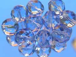  czech sapphire firepolished 12mm faceted round glass bead 