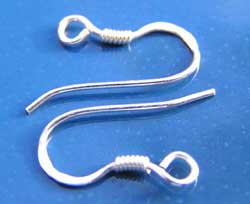  pair(s) sterling silver, stamped 925 on 20mm shank, 23 gauge, coil earwires 