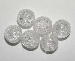  --CLEARANCE--  crystal 10mm smooth round crackle glass bead (25ps) 
