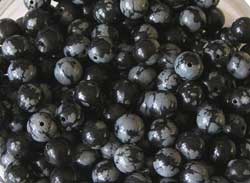  string of snowflake obsidian 6mm round beads - approx 70 per string 
