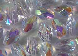  czech alexanderite AB 7mm firepolished faceted drop glass bead (25ps) 