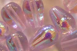  czech alexanderite ab 9mm x 6mm drop glass bead 