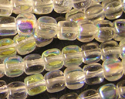  czech crystal ab 3mm glass cube bead (pp100) 