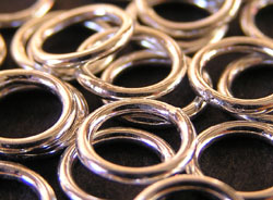  sterling silver 7mm diameter, 20 gauge (approx 0.8mm) closed jump ring 
