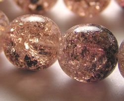  --CLEARANCE--  crystal & amethyst 10mm crackle glass round bead (25ps) 