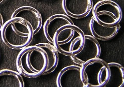 sterling silver 4mm diameter, 21 gauge (approx 0.71mm) closed jump rings 