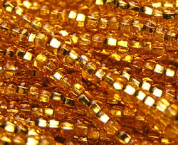  35g hank ornela czech glass #11 (11/0) silver lined, square hole gold seed beads 
