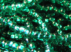  ornela czech glass #11 (11/0) silver lined, square hole teal seed bead - sold per gram (pp25g) 
