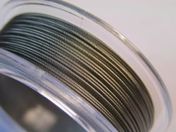  9.1 meter (30 feet) reel - acculon tigertail - 7 strand *clear coated* nylon coated stainless steel stringing/beading wire, 0.5mm total outside diameter 