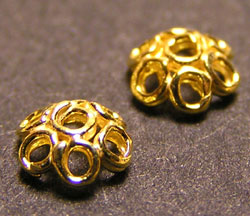  vermeil 5mm x 2mm wired beadcap [vermeil is gold plated sterling silver] 