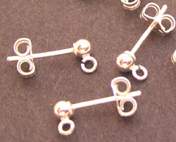  pair of sterling silver 14mm long studs with 3mm full balls stamped 925 on post & butterflies also stamped 925 