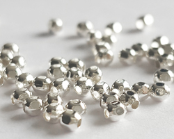  sterling silver faceted 2mm hollow round beads 