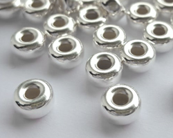  <34.35g/100> sterling silver 6mm x 3.2mm rondelle bead 