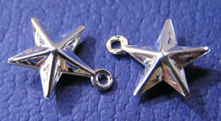  silver plated 11mm x 4mm star charm 