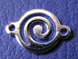  silver plated 14mm x 10mm circular connector 