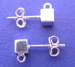  pair sterling silver studs with 4mm square ends, 3mm ring, 11mm posts which are stamped 925 & butterflies also stamped 925 