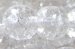 --CLEARANCE--  crystal 8mm smooth round crackle glass bead 