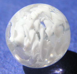  venetian murano clear glass over white clouds 12mm round bead *** QUANTITY IN STOCK =30 *** 