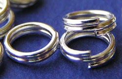  silver plated 6mm split rings 