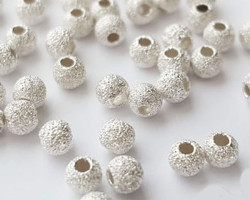  <5.6g/100> sterling silver 3mm laser cut round bead, 1.2mm hole 