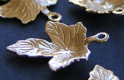  silver plated 16mm x 12mm x 2mm maple leaf charm 