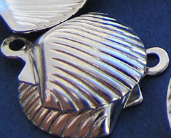  silver plated 12mm x 10mm x 2mm scallop shell charm 