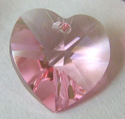  swarovski 6228 10mm light rose heart pendant 