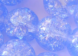  --CLEARANCE--  sapphire blue 10mm smooth round crackle glass bead (25ps) 