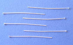  silver plated flat ended 50mm headpins 