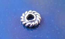  sterling silver flat whorl 4mm x 1mm flat spacer bead 