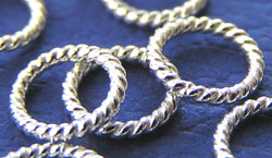  twisted bright sterling silver wire 6mm closed jump ring 