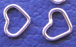 sterling silver 6mm x 4.5mm 22 gauge (approx 0.64mm) heart shaped closed jump ring 