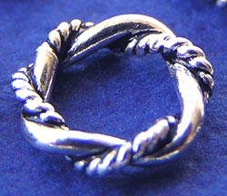  sterling silver ornate twisted 6.5mm x 1.5mm closed jump ring 