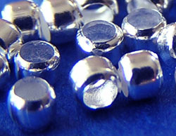  silver plated 3mm x 2.3mm crimp 