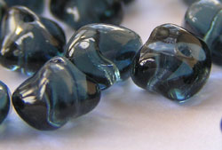  venetian glass 7mm-5mm (variable) montana blue murano glass pebble  *** QUANTITY IN STOCK =110 *** 