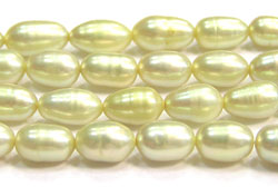  string of pistachio 5mm (very variable) fresh water pearl beads - approx 62 per string 