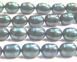  very dark green 4.5mm (very variable) fresh water pearl bead 