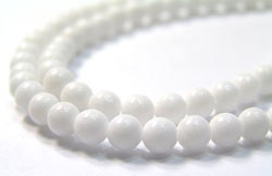  string of white mountain jade (dolomite marble) 4mm round beads - approx 100 per string 