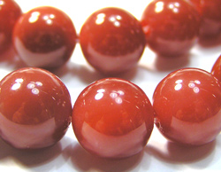  red agate, grade C, 12mm round bead 