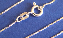  sterling silver 18 inch long box chain (0.65mm links) italian made fine necklace chain 
