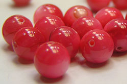  sold as loose beads : fuchsia mother of pearl 6mm round beads 