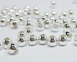  <8.6g/100> sterling silver 3.5mm round bead, 1.6mm hole 