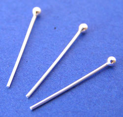  sterling silver, soft, 24 gauge (approx 0.5mm thick) 1.5mm ball-ended 13mm headpin 